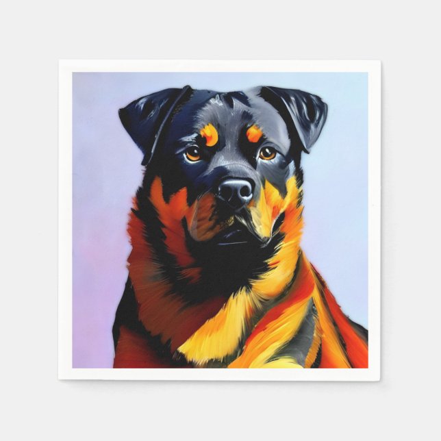 Rottweiler painting napkin (Front)