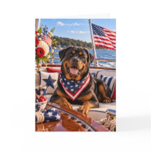 Rottweiler Patriotic Greeting Card