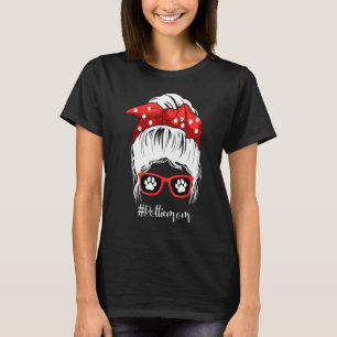 Rottweiler Paws Dog Owner Breeders Mum Hair Bun Mo T-Shirt