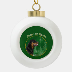 Rottweiler Peace Ceramic Ball Christmas Ornament