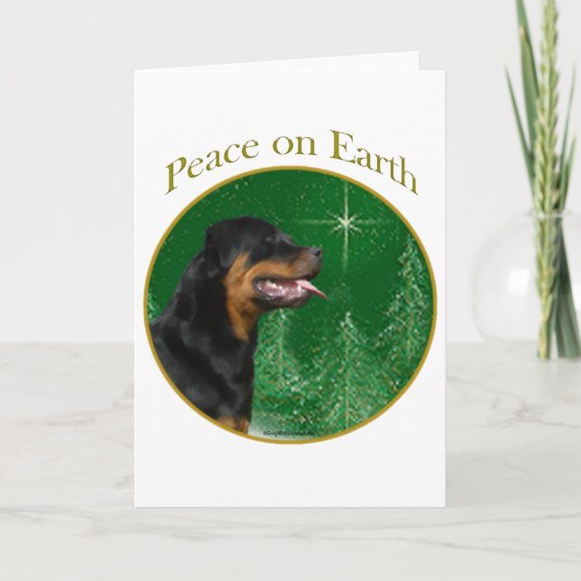 Rottweiler Peace Holiday Card (Front)