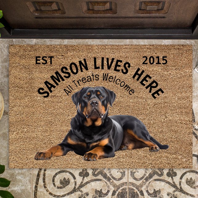Rottweiler Personalised Dog Lover Doormat (Creator Uploaded)