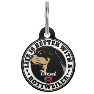Rottweiler Personalised Life Is Better Pet Tag