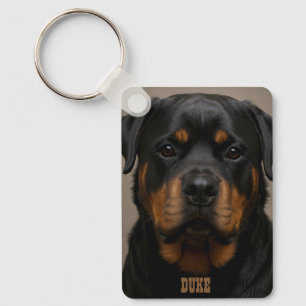 Rottweiler Personalized Photo Name Key Ring