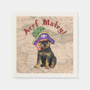 Rottweiler Pirate Napkin