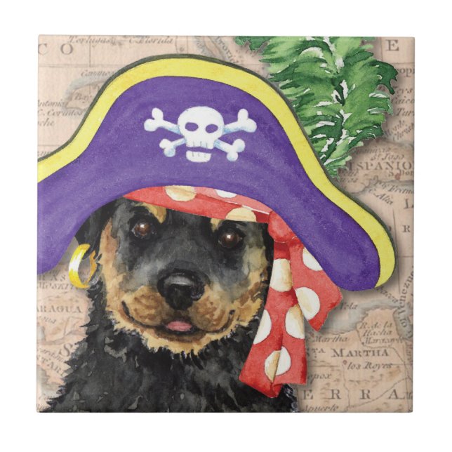 Rottweiler Pirate Tile (Front)