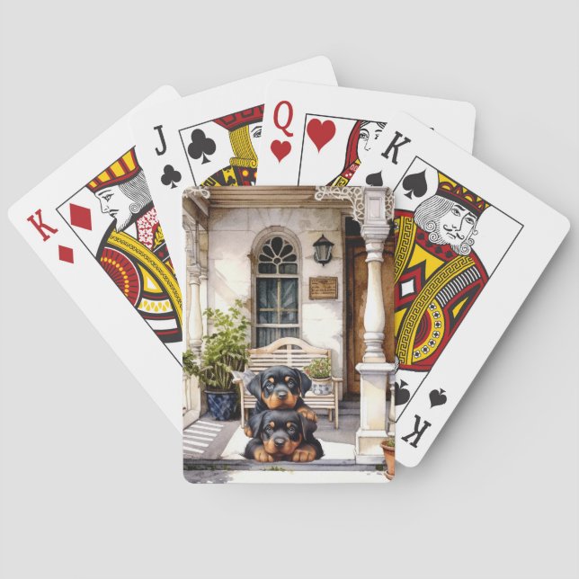 Rottweiler Playing Cards, Stocking Stuffer Cards (Back)