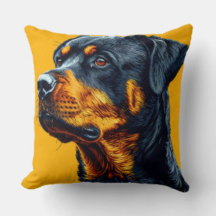 Rottweiler Portrait Cushion