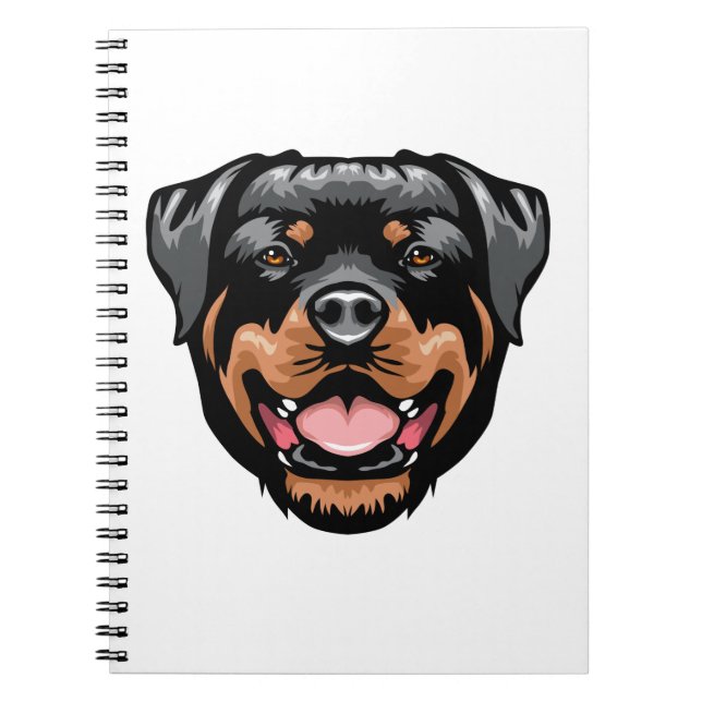Rottweiler Portrait Drawing Notebook (Front)