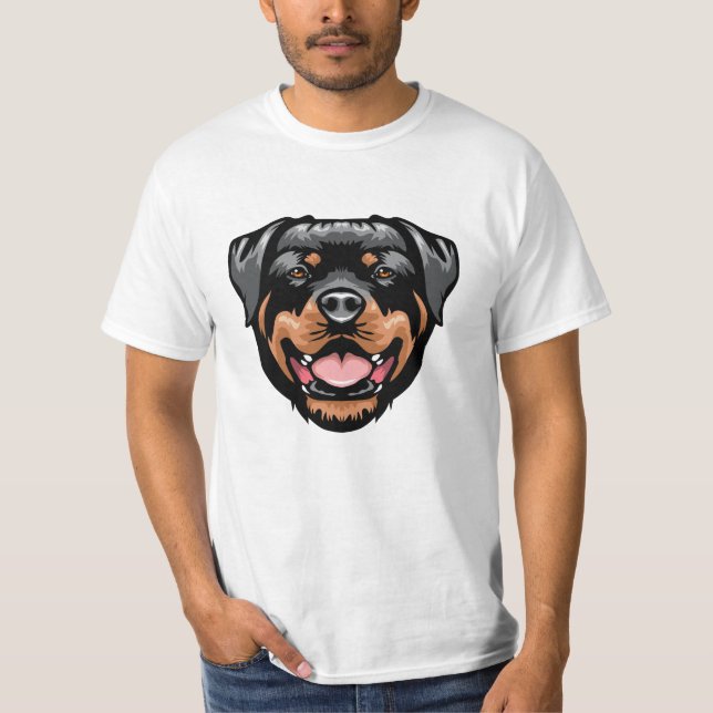 Rottweiler Portrait Drawing T-Shirt (Front)