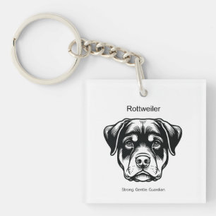 Rottweiler Portrait Key Ring