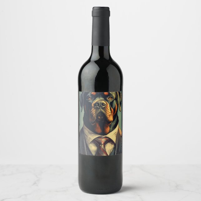 Rottweiler President wine label (Front)