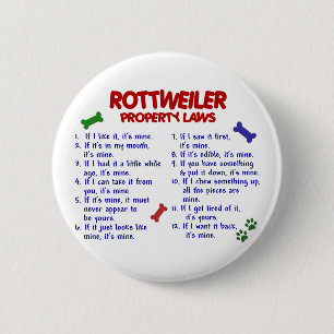 ROTTWEILER Property Laws 2 6 Cm Round Badge