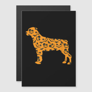 rottweiler pumpkin bat shape funny scary halloween magnetic invitation