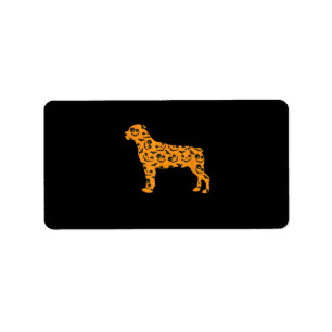 Rottweiler Pumpkin BatShaped Funny Scary Halloween Label