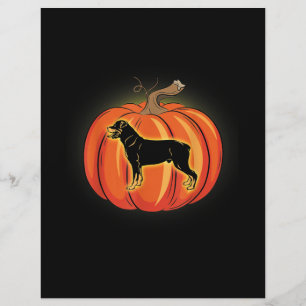 Rottweiler Pumpkin Halloween Costume Dog Lover Custom Letterhead