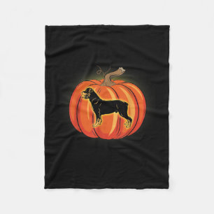 Rottweiler Pumpkin Halloween Costume Dog Lover Fleece Blanket