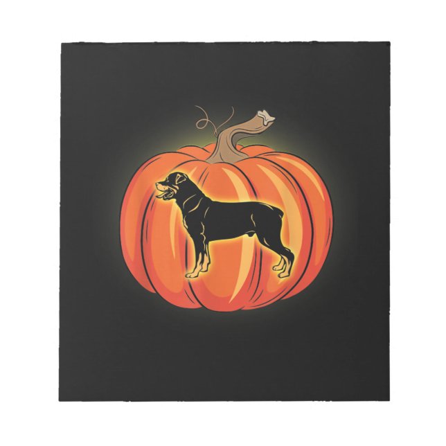Rottweiler Pumpkin Halloween Costume Dog Lover Notepad (Front)