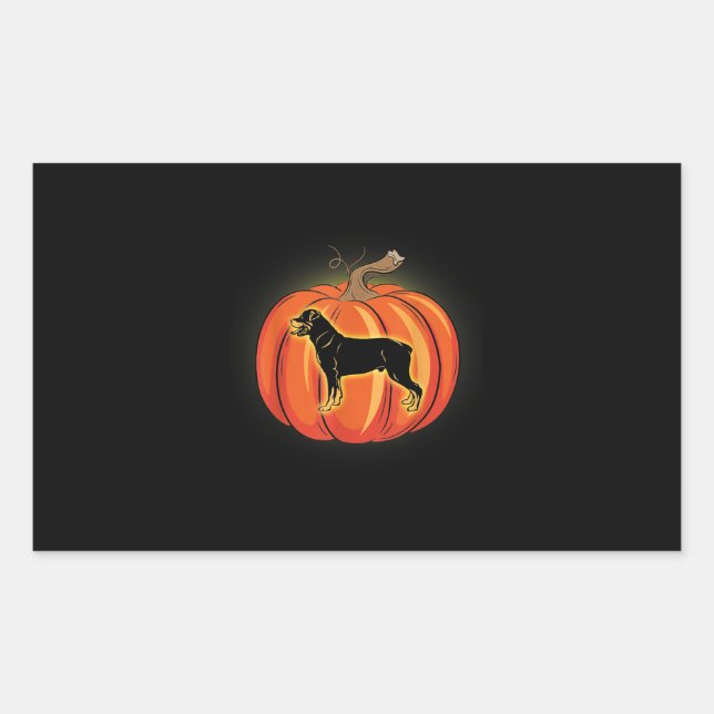 rottweiler pumpkin halloween costume  dog lover rectangular sticker (Front)