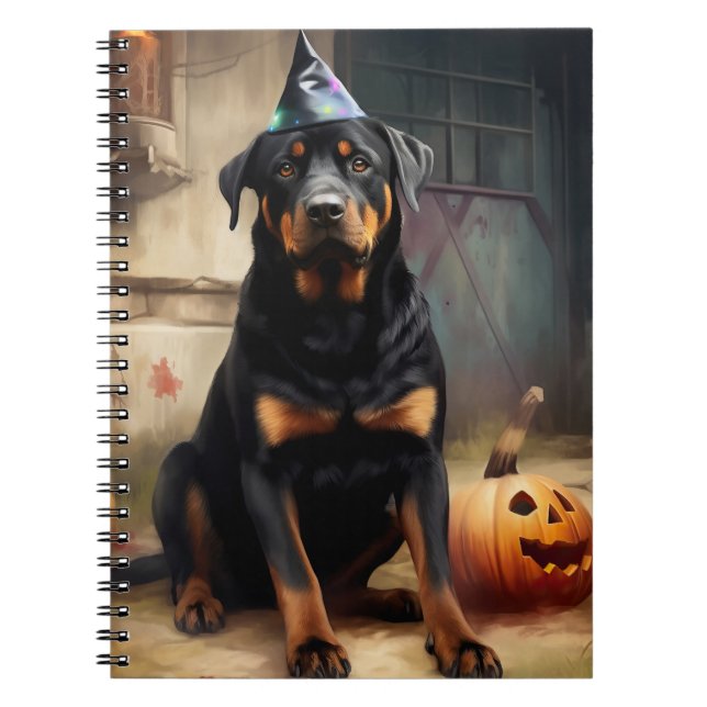 Rottweiler Pumpkins Halloween Scary  Notebook (Front)