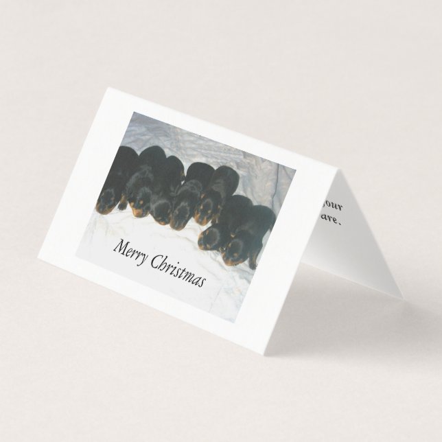 Rottweiler puppies Christmas card (Front)