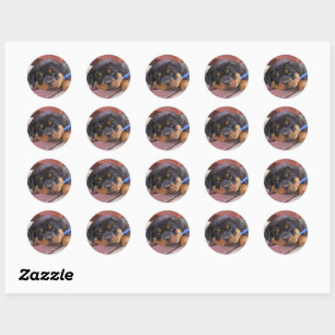 Rottweiler Puppy Classic Round Sticker