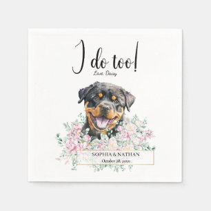 Rottweiler Puppy Dog Wedding Cocktail Napkins