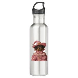 Rottweiler Puppy Dressed as a Pink Witch – Cute Ha 710 Ml Water Bottle