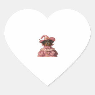 Rottweiler Puppy Dressed as a Pink Witch – Cute Ha Heart Sticker