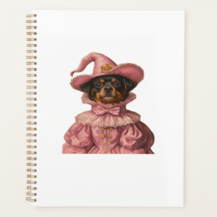 Rottweiler Puppy Dressed as a Pink Witch ? Cute Ha Planner