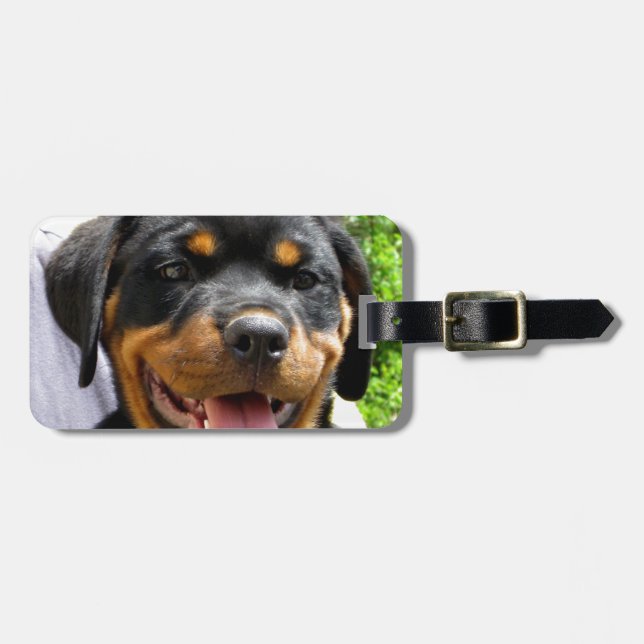 Rottweiler puppy face Dog Cute Luggage Tag (Front Horizontal)