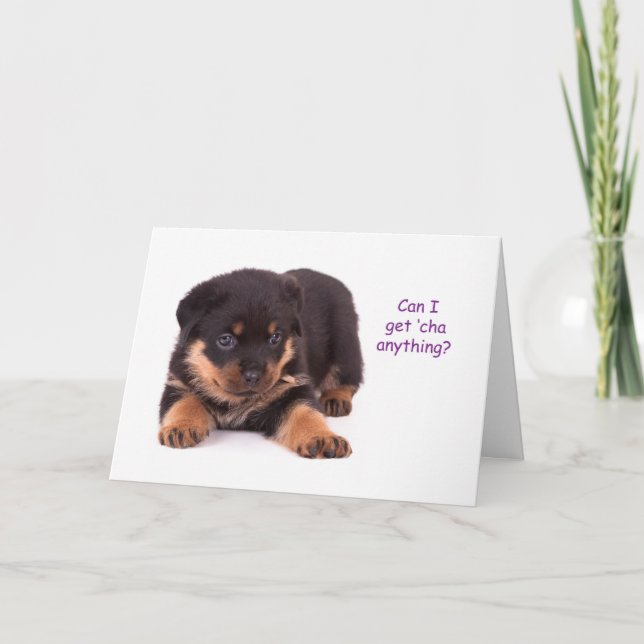 Rottweiler Puppy Get Well Card (Front)