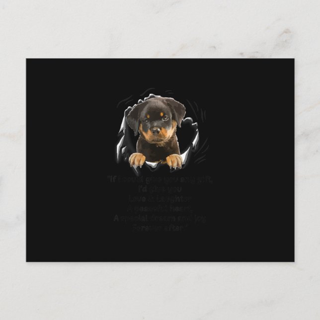 Rottweiler Puppy If I Could Give You Any Funny Gif Announcement Postcard (Front)
