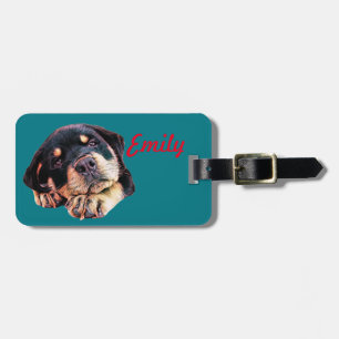 Rottweiler Puppy Love Rott Dog Canine German Breed Luggage Tag