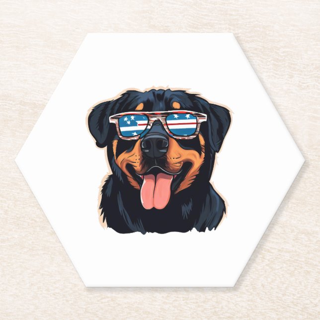 Rottweiler Puppy Paper Coaster (Front)