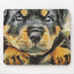 Rottweiler Puppy Portrait Mouse Mat