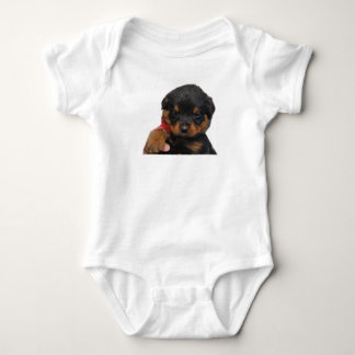 Rottweiler Puppy Red Baby Bodysuit