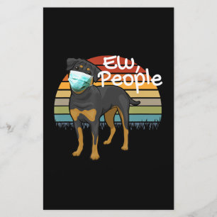 Rottweiler Puppy with Mask - Ew People -Rottweiler Stationery