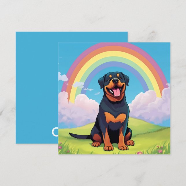 Rottweiler Rainbow Bridge Custom Dog Name Sympathy (Front/Back)
