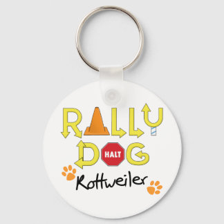 Rottweiler Rally Dog Key Ring