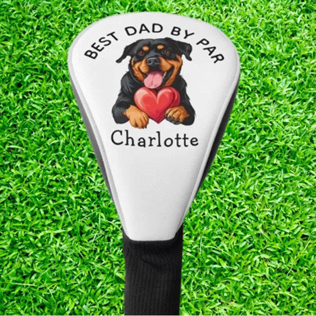 Rottweiler Red Heart Gift  Golf Head Cover (Surprise someone special with unique, heartfelt golf accessories today!)