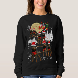 Rottweiler Reindeer Christmas Moon Santa Dog 39 Sweatshirt