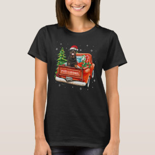 Rottweiler Ride Red Truck Christmas Dog Xmas Paja T-Shirt