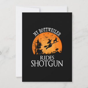 Rottweiler Rides Shotgun Dog Lover Halloween Party Thank You Card