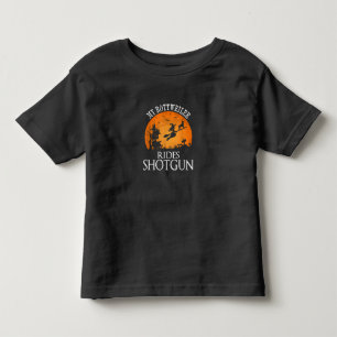 Rottweiler Rides Shotgun Dog Lover Halloween Party Toddler T-Shirt