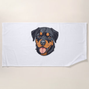 Rottweiler Romp From Puppies to Paw-some Partners Beach Towel