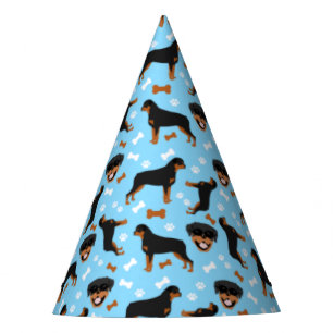 Rottweiler Rottie Blue Boy Pawprint Pattern   Party Hat