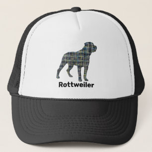 Rottweiler / Rottie Dog Silhouette Grid Trucker Hat