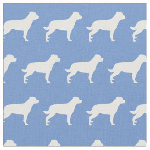Rottweiler Rottie Dog Silhouette Pet Light Blue Fabric