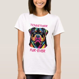 Rottweiler Rottie Pastel Colourful Abstract Dog Ar T-Shirt